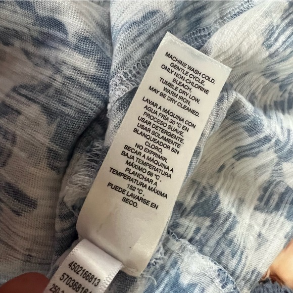 Chicos Tunic Tshirt Dress Blue White Cotton Blend Short Sleeve Pullover 4 XXL - Picture 6 of 6